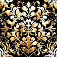 Gold foil floral pattern, seamless photo