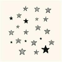 doodle star pattern with background cream vector