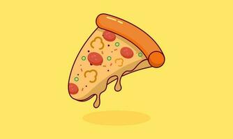 Delicious and Fresh Illustration of a Slice of Pizza vector