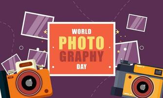 World Photography Day Hand Drawn Illustration vector