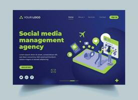 Social media landing page template vector