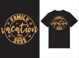 familia vacaciones 2023 impresión Listo camiseta diseño vector