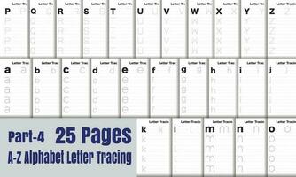 A-Z Alphabet Letter Tracing Part-4 vector