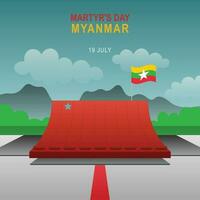 mártires día en myanmar antecedentes. vector