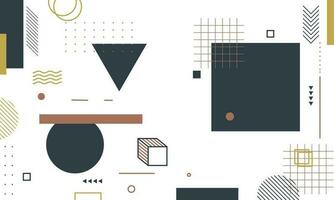 Flat memphis background. Abstract shape. vector