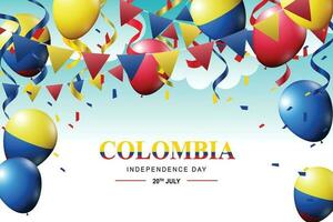 Colombia Independence Day background. vector