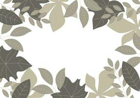 Flat hand drawn leaves background. vector