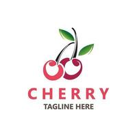 Red Cherry Fruit logo, vector illustration, Fruit business Design
