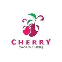 Red Cherry Fruit logo, vector illustration, Fruit business Design