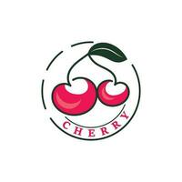 rojo Cereza Fruta logo, vector ilustración, Fruta negocio diseño