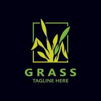 Grass logo image plant nature logo design template vector