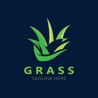 Grass logo image plant nature logo design template vector