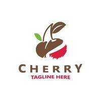 Red Cherry Fruit logo, vector illustration, Fruit business Design