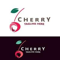 Red Cherry Fruit logo, vector illustration, Fruit business Design