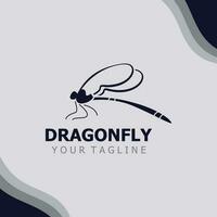 Dragonfly logo design modern and elegant minimalist color style monoline illustration vector