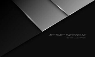 Abstract silver on black metallic geometric with simple text design modern luxury futuristic background vector