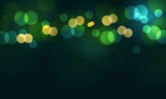 Abstract blue green yellow bokeh blurred on night design background vector