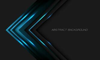 Abstract blue metallic arrow direction geometric on grey with blank space design modern futuristic background vector