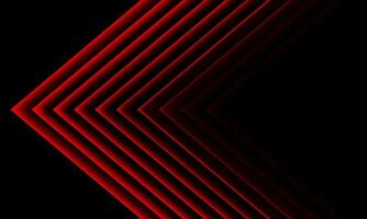 Abstract red light arrow direction on black design modern futuristic background vector