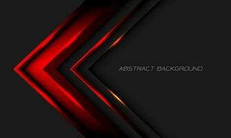 Abstract red metallic arrow direction geometric on grey with blank space design modern futuristic background vector