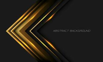 Abstract gold arrow direction geometric on grey with blank space design modern futuristic background vector