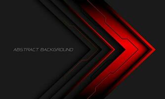 Abstract red metallic arrow cyber direction geometric on grey with blank space design modern futuristic background vector