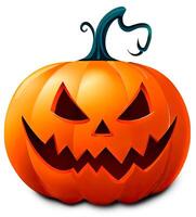 Halloween pumpkin isolated on white background. Illustration style. photo