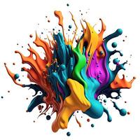 Colorful abstract paint splash isolated on white background. photo