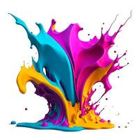 Colorful abstract paint splash isolated on white background. AI generative photo