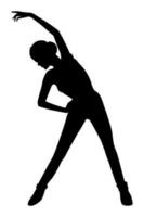 Woman exercising silhouette isolated on white background. Vector illustration