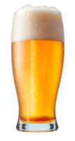 Fresh Beer glass with foam isolated on transparent background. png