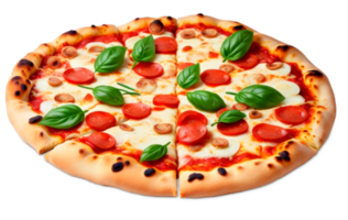 Pizza isolated on transparent background. AI Generative png