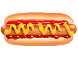 delicioso quente cachorro com ketchup e mostarda isolado. ai generativo png