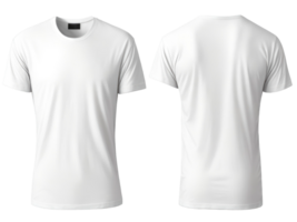 Men Blank T-Shirt Mockup isolated. Front and back view. AI Generative png