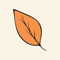 Graphic vector illustration of a yellow leaf on a beige background.