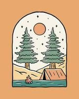 Go camping to the mountain design for badge, sticker, t shirt design, etc vector