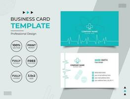Professional Medical Doctor Healthcare Business Card Design Template vector