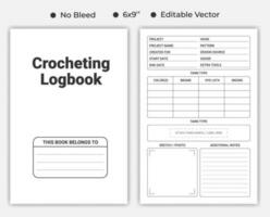 Crocheting Logbook Or Notebook vector