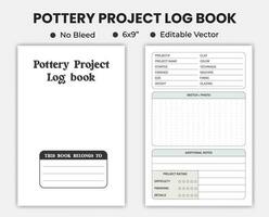 Pottery Project Log Book Or Notebook Template vector