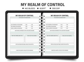 My Realm Of Control Logbook Or Notebook Journal vector