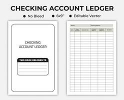 Checking Account Ledger Low Content Notebook vector