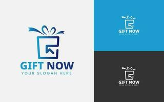 Gift Shop Logo Symbol Template Design. Online Shopping Gift Logo Templates vector