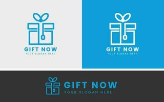 Gift logo design concept for gift corner, gift vector symbol