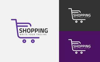 Shopping Logo Design Template. Logo Online Promotion Marketing Shopping. Shopping Cart logo design template vector
