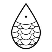 Abstract geometric fish vector icon design. Marine world flat icon.