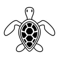 Abstract geometric turtle vector icon design. Marine life flat icon.