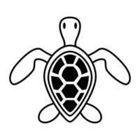 Abstract geometric turtle vector icon design. Marine life flat icon.