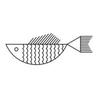 Abstract geometric fish vector icon design. Marine world flat icon.