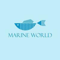 Marine world vector logo design. Abstract geometric fish logotype. Creative logo template.