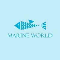 Marine world vector logo design. Abstract geometric fish logotype. Creative logo template.